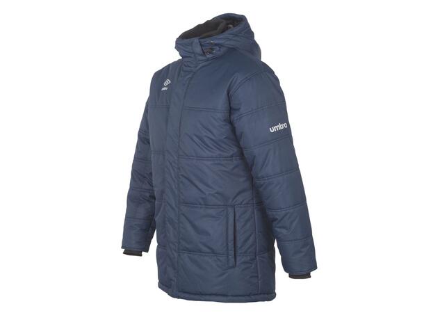 UMBRO Core Padded Jkt 17 Marine M Funksjonell lang vattert klubbjakke 